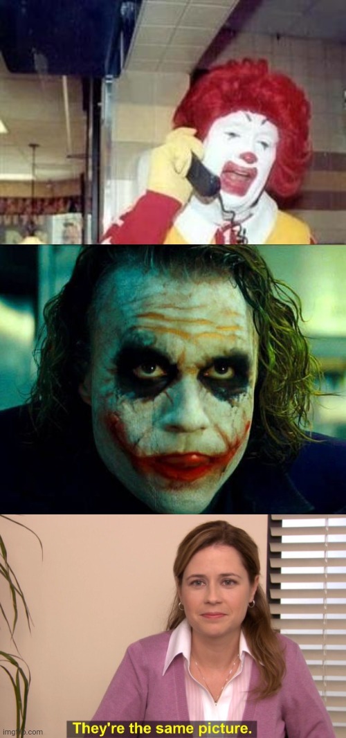 Ronald McDonald Temp | image tagged in ronald mcdonald temp,joker,they're the same picture | made w/ Imgflip meme maker