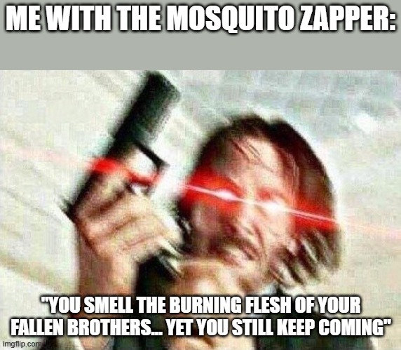 Mosquito Zapper | image tagged in john wick | made w/ Imgflip meme maker