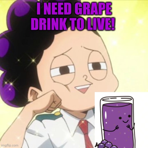 awkward Mineta | I NEED GRAPE DRINK TO LIVE! | image tagged in awkward mineta | made w/ Imgflip meme maker