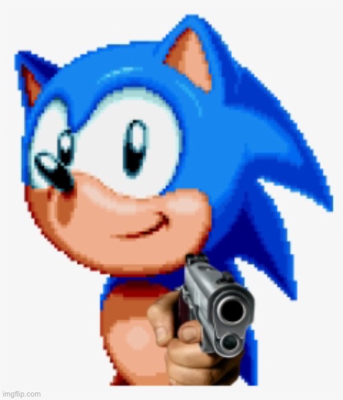 Sonic gun pointed | image tagged in sonic gun pointed | made w/ Imgflip meme maker