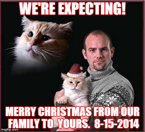 WE'RE EXPECTING! MERRY CHRISTMAS FROM OUR FAMILY TO  YOURS. 
8-15-2014 | made w/ Imgflip meme maker