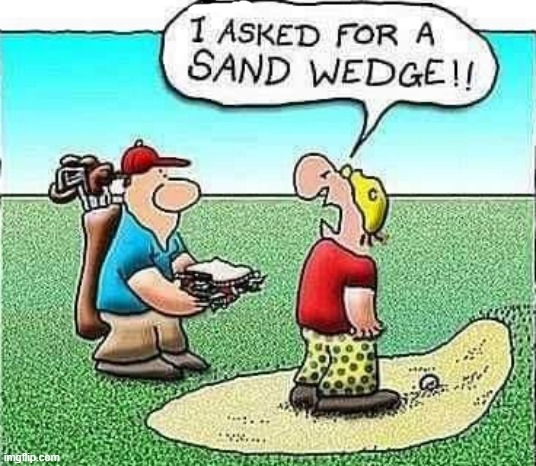 Sand Wich ! | image tagged in golfing | made w/ Imgflip meme maker