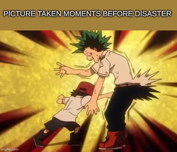 F for Deku | PICTURE TAKEN MOMENTS BEFORE DISASTER | image tagged in deku,rip | made w/ Imgflip meme maker