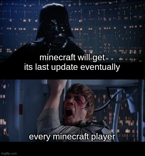 hopfully this does not happen in any of ours lifes | minecraft will get its last update eventually; every minecraft player | image tagged in memes,star wars no | made w/ Imgflip meme maker