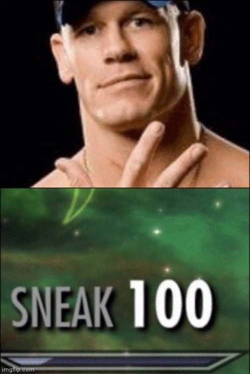 You can't see me | image tagged in john cena,sneak 100 | made w/ Imgflip meme maker