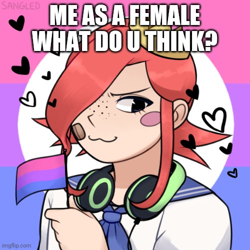 What do u think of me if I was female | ME AS A FEMALE WHAT DO U THINK? | image tagged in female me | made w/ Imgflip meme maker
