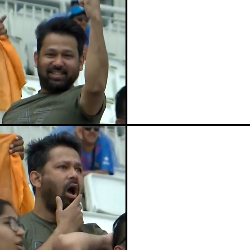 Shocked cricket fan Blank Meme Template