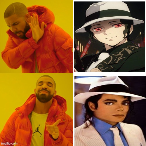 Muzan Michael Jackson | image tagged in memes,drake hotline bling | made w/ Imgflip meme maker