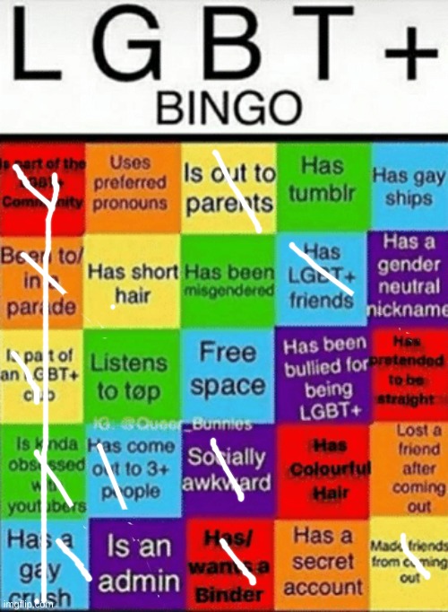 LGBTQ bingo | image tagged in lgbtq bingo | made w/ Imgflip meme maker