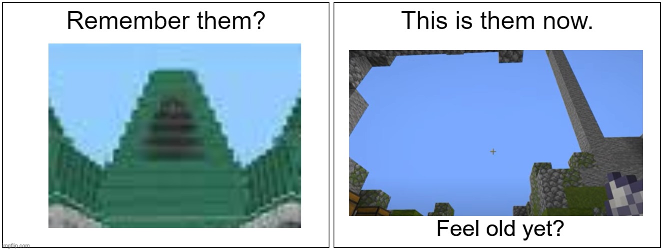 grian has something with holes in the back of his bases. | image tagged in this is them now,hermitcraft,holes,grian | made w/ Imgflip meme maker