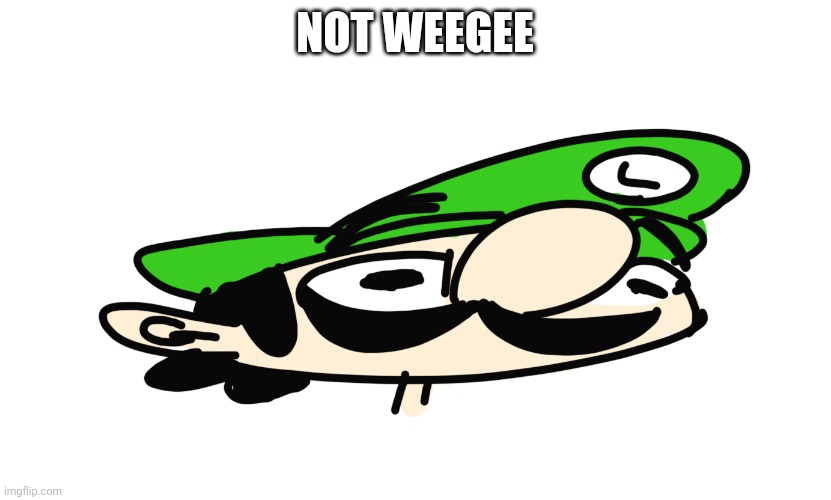 Not weegee | NOT WEEGEE | image tagged in squished weegee | made w/ Imgflip meme maker