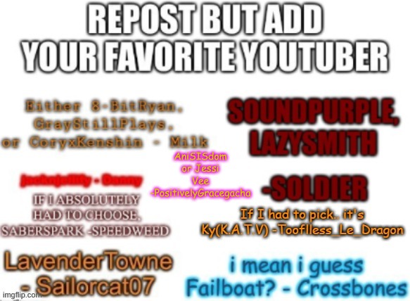 AniSISdom or Jessi Vee
-PositivelyGracegacha | made w/ Imgflip meme maker