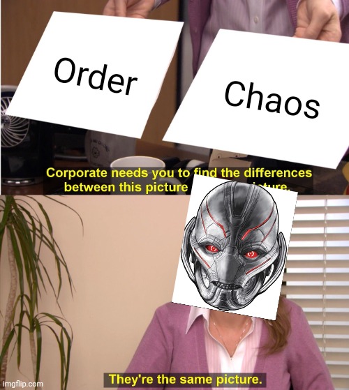 They're The Same Picture Meme | Order; Chaos | image tagged in memes,they're the same picture | made w/ Imgflip meme maker
