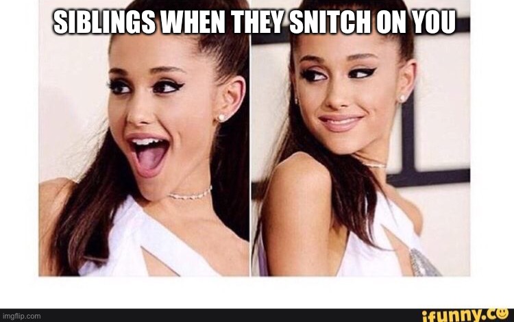 Siblings when they snitch on you | SIBLINGS WHEN THEY SNITCH ON YOU | image tagged in memes | made w/ Imgflip meme maker