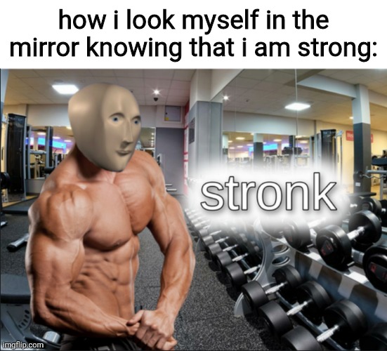 stronks | how i look myself in the mirror knowing that i am strong: | image tagged in stronks | made w/ Imgflip meme maker
