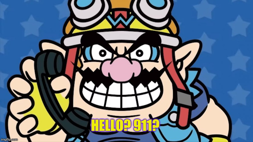 High Quality Wario Calls 911 Blank Meme Template