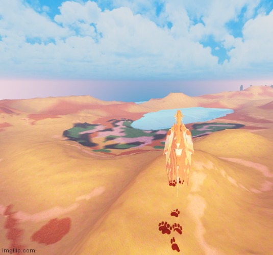 Resting at the dunes after an attack... | image tagged in desert guardian aolenus | made w/ Imgflip meme maker