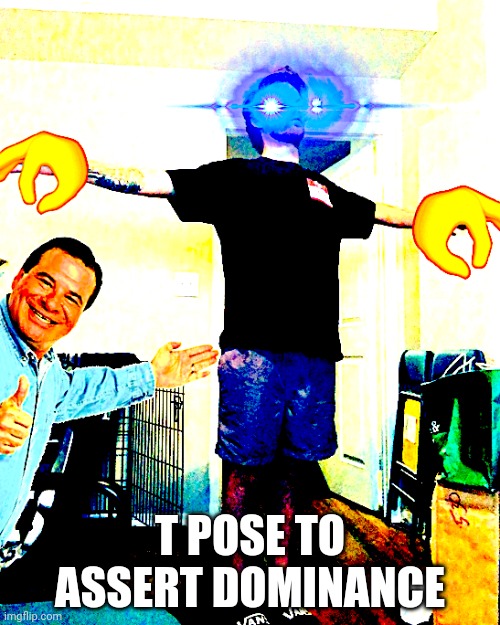 T-Pose to assert dominance.