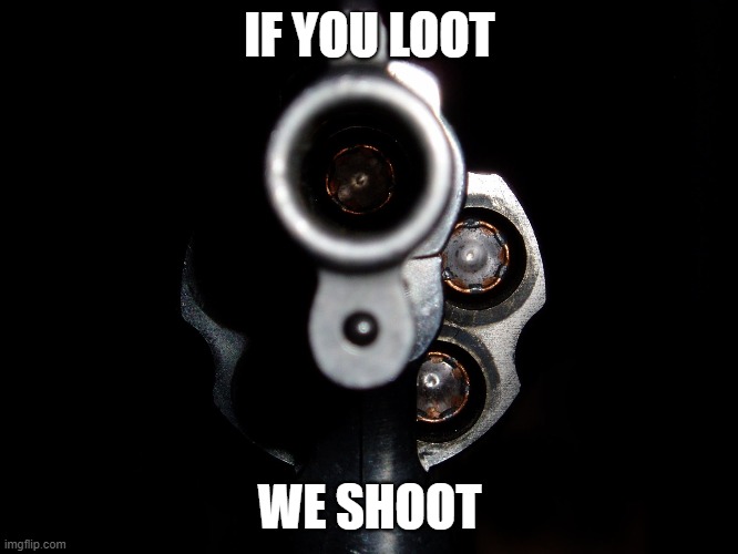 Keeping America Safe | IF YOU LOOT; WE SHOOT | image tagged in security | made w/ Imgflip meme maker