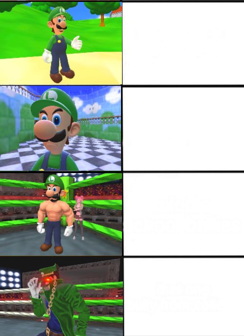 High Quality Luigi Evolve Blank Meme Template