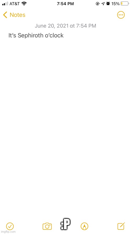 Sephiroth o’clock | :P | image tagged in sephiroth o clock | made w/ Imgflip meme maker