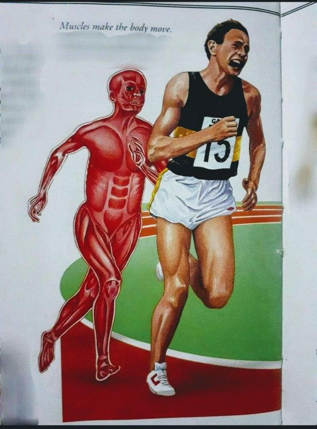 High Quality A Runner Chased by Human Muscle Blank Meme Template