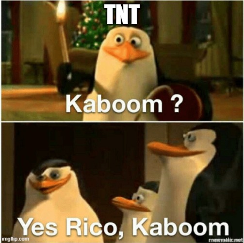 Kaboom? Yes Rico, Kaboom. | TNT | image tagged in kaboom yes rico kaboom | made w/ Imgflip meme maker