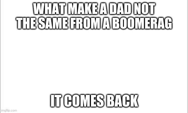 (-_-) | WHAT MAKE A DAD NOT THE SAME FROM A BOOMERAG; IT COMES BACK | image tagged in dads | made w/ Imgflip meme maker