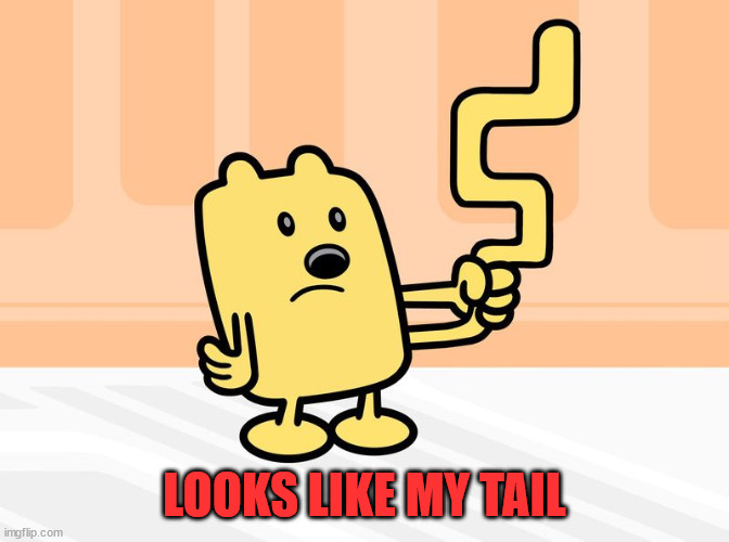 Wubbzy's Tail | LOOKS LIKE MY TAIL | image tagged in wubbzy's tail | made w/ Imgflip meme maker