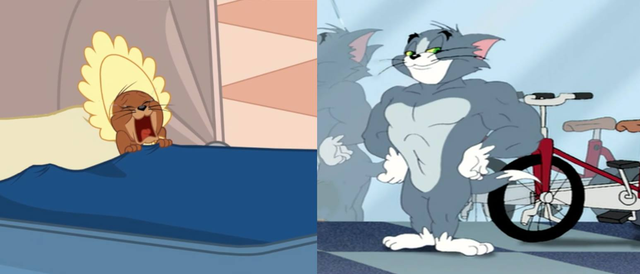 High Quality Tired jerry buff tom Blank Meme Template