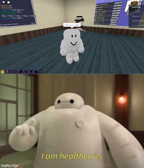 I am healthcare | image tagged in i am healthcare,roblox,the normal elevator,memes | made w/ Imgflip meme maker