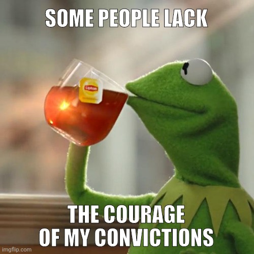 It do be facts tho | SOME PEOPLE LACK; THE COURAGE OF MY CONVICTIONS | image tagged in memes,but that's none of my business,kermit the frog,activism,oof,meanwhile on imgflip | made w/ Imgflip meme maker