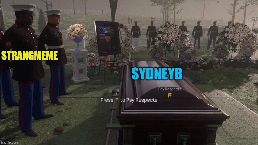 Press F to Pay Respects | SYDNEYB STRANGMEME | image tagged in press f to pay respects | made w/ Imgflip meme maker