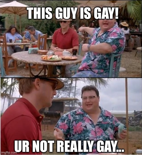 See Nobody Cares Meme | THIS GUY IS GAY! UR NOT REALLY GAY... | image tagged in memes,see nobody cares | made w/ Imgflip meme maker