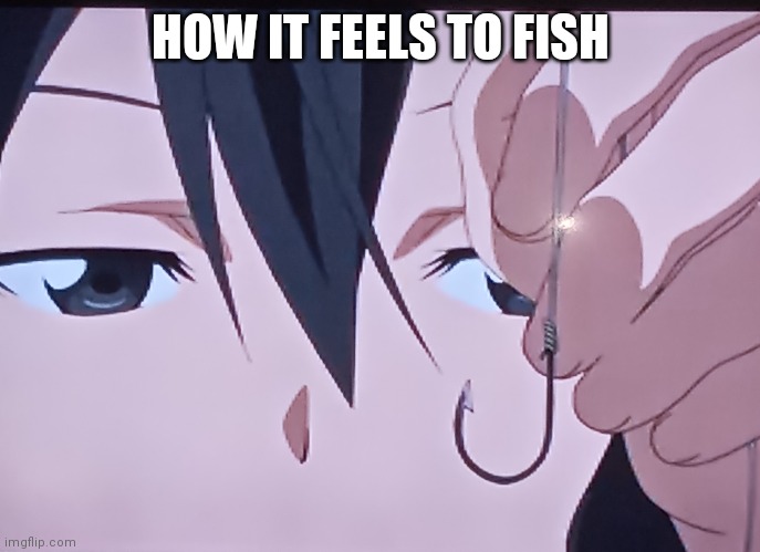 I hate fishing |  HOW IT FEELS TO FISH | image tagged in sword art online,anime,fishing | made w/ Imgflip meme maker