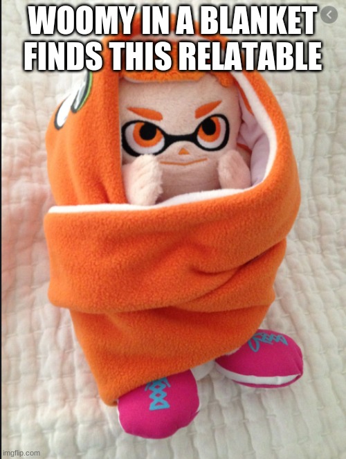 Woomy in a Blanket | WOOMY IN A BLANKET FINDS THIS RELATABLE | image tagged in woomy in a blanket | made w/ Imgflip meme maker