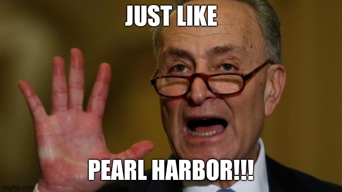 Chuck Schumer | JUST LIKE PEARL HARBOR!!! | image tagged in chuck schumer | made w/ Imgflip meme maker