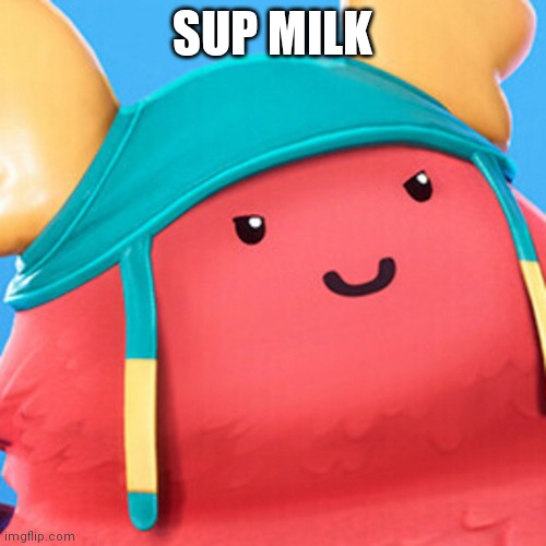 :D |  SUP MILK | image tagged in guff evil smile | made w/ Imgflip meme maker