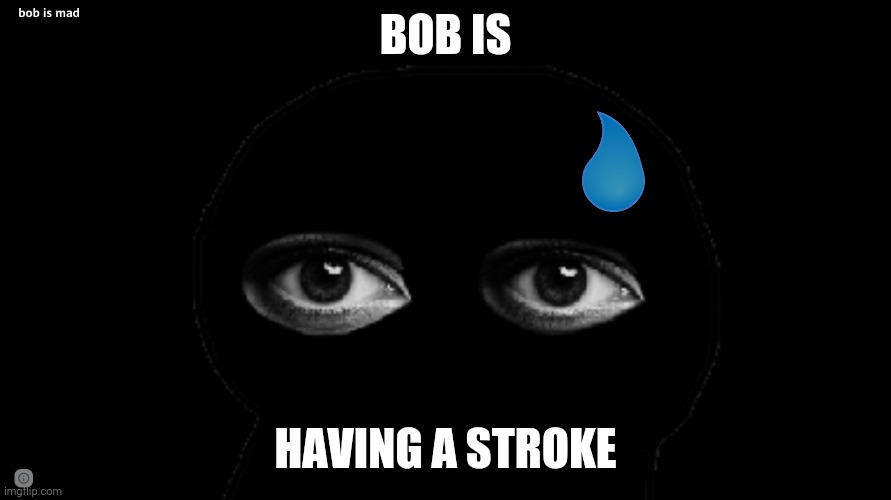 Bob is mad | BOB IS HAVING A STROKE | image tagged in bob is mad | made w/ Imgflip meme maker