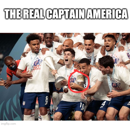 Christian Pulisic = Captain America | THE REAL CAPTAIN AMERICA | image tagged in fun | made w/ Imgflip meme maker