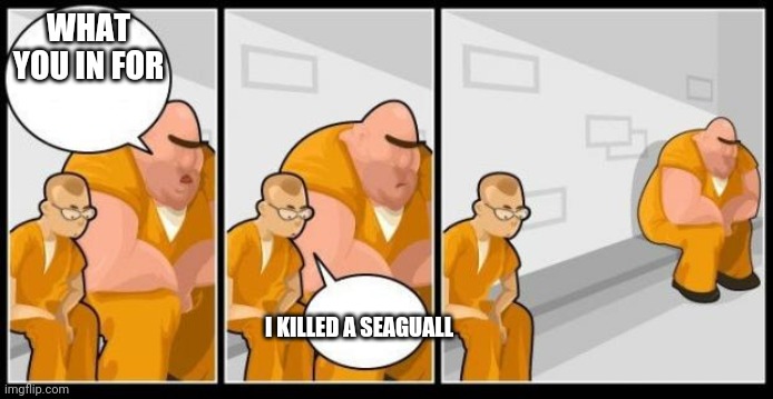 I killed a man, and you? | WHAT YOU IN FOR I KILLED A SEAGUALL | image tagged in i killed a man and you | made w/ Imgflip meme maker