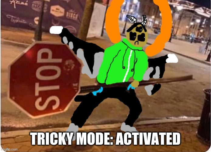 Carlos weilding a stop sign | TRICKY MODE: ACTIVATED | image tagged in carlos weilding a stop sign | made w/ Imgflip meme maker