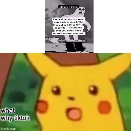 TikTok Horror Facts In A Nutshell | what why tiktok | image tagged in memes,surprised pikachu | made w/ Imgflip meme maker