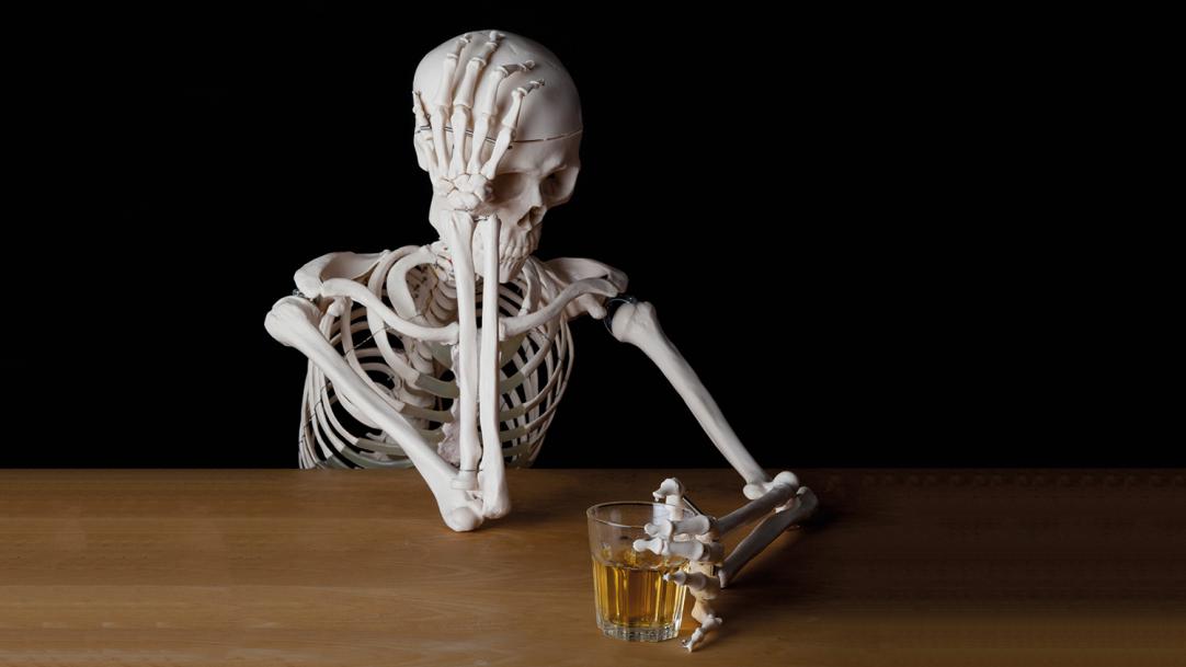 High Quality Skeleton with alcohol Blank Meme Template