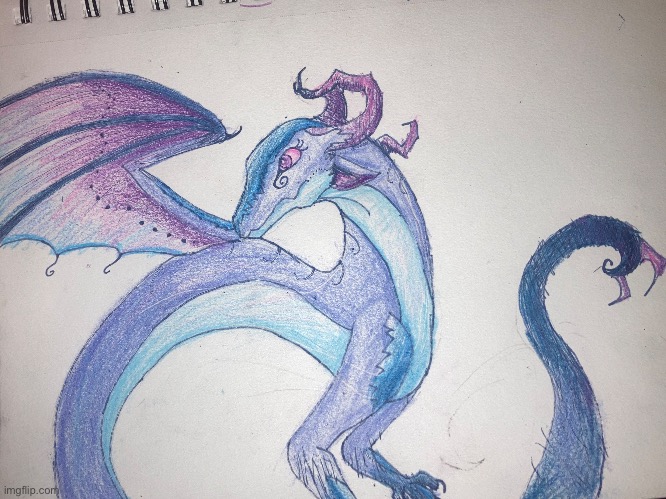 It’s sketchy as heck and not finished but I decided to post it anyways .,. | image tagged in drawing,dragons,reeeeeeeeeeeeeeeeeeeeee,purple,blue,i dont know what i am doing | made w/ Imgflip meme maker