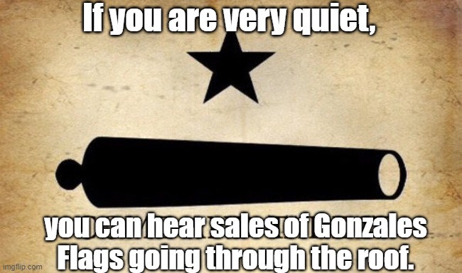Gonzales Flag | If you are very quiet, you can hear sales of Gonzales Flags going through the roof. | image tagged in 2a,come and take it,gonzales flag | made w/ Imgflip meme maker