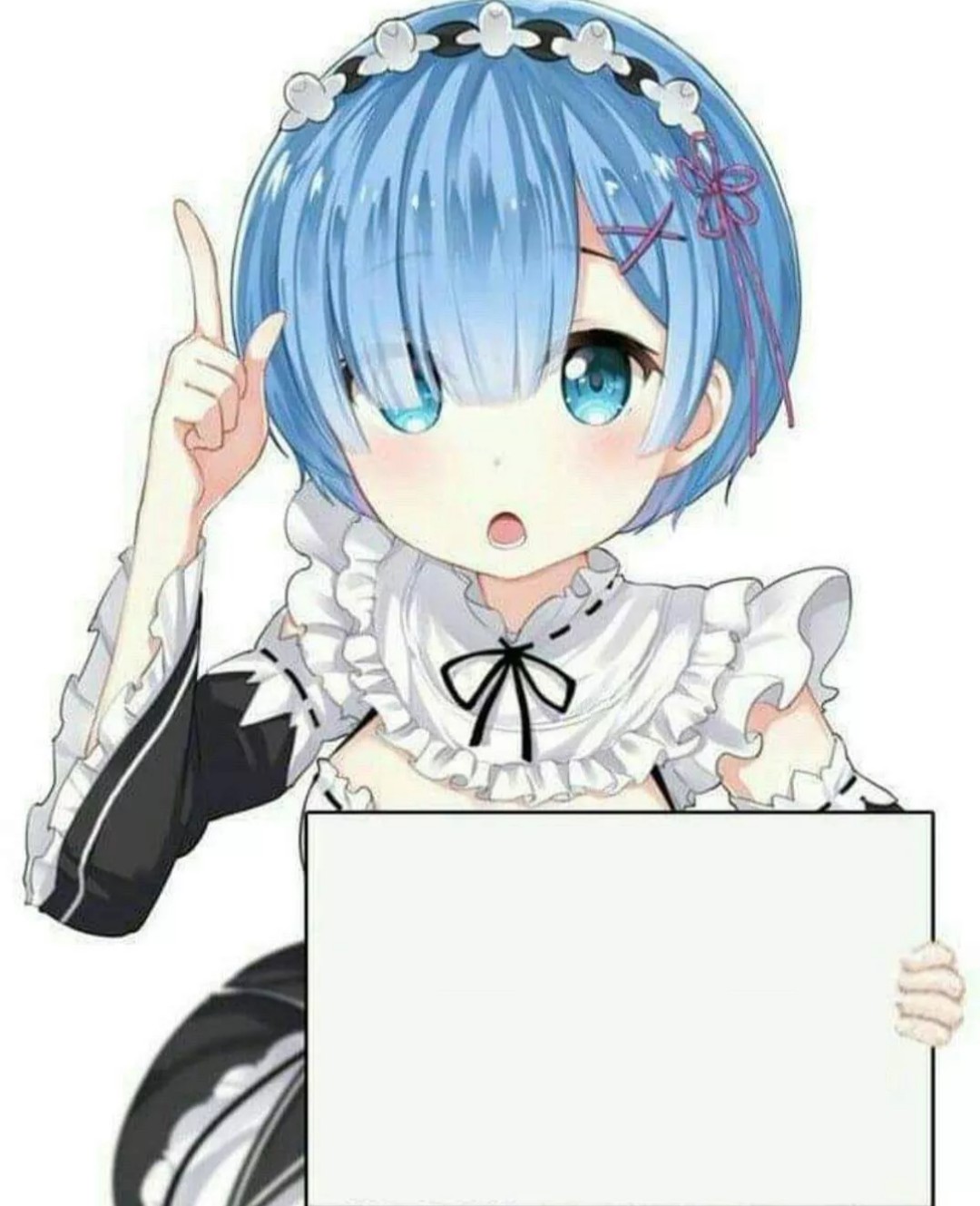 High Quality Rem with a sign Blank Meme Template