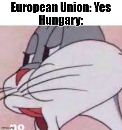 no bugs bunny | European Union: Yes
Hungary: | image tagged in no bugs bunny | made w/ Imgflip meme maker