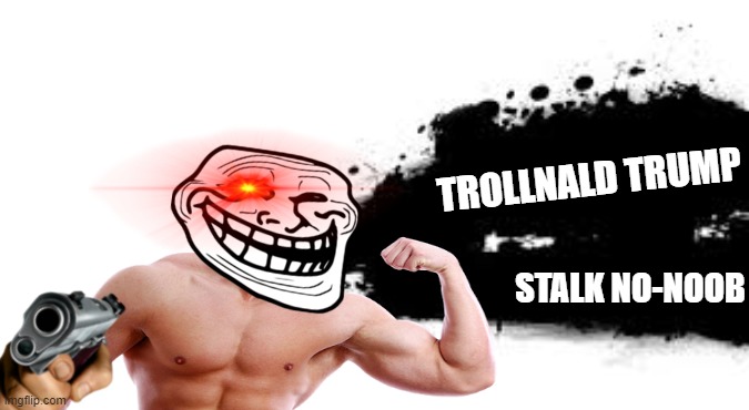 TROLLNALD TRUMP; STALK NO-NOOB | image tagged in trollnald trump | made w/ Imgflip meme maker