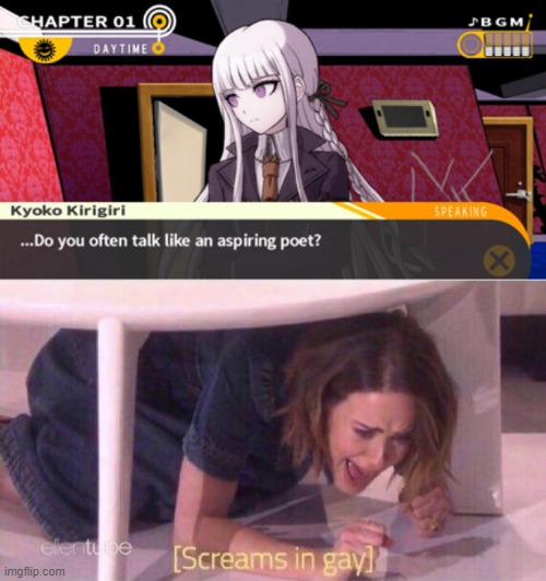 Can I just say this, I think I'm officially simping- For Kyoko Kirigiri...'s official...I think? Hell, time to update the waifu  | image tagged in i can confirm,that i do actually talk,like an aspiring poet,and am gay for kyoko | made w/ Imgflip meme maker